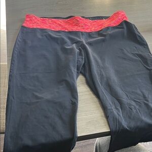 Black Yoga Pants with Red Waistband